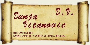 Dunja Vitanović vizit kartica